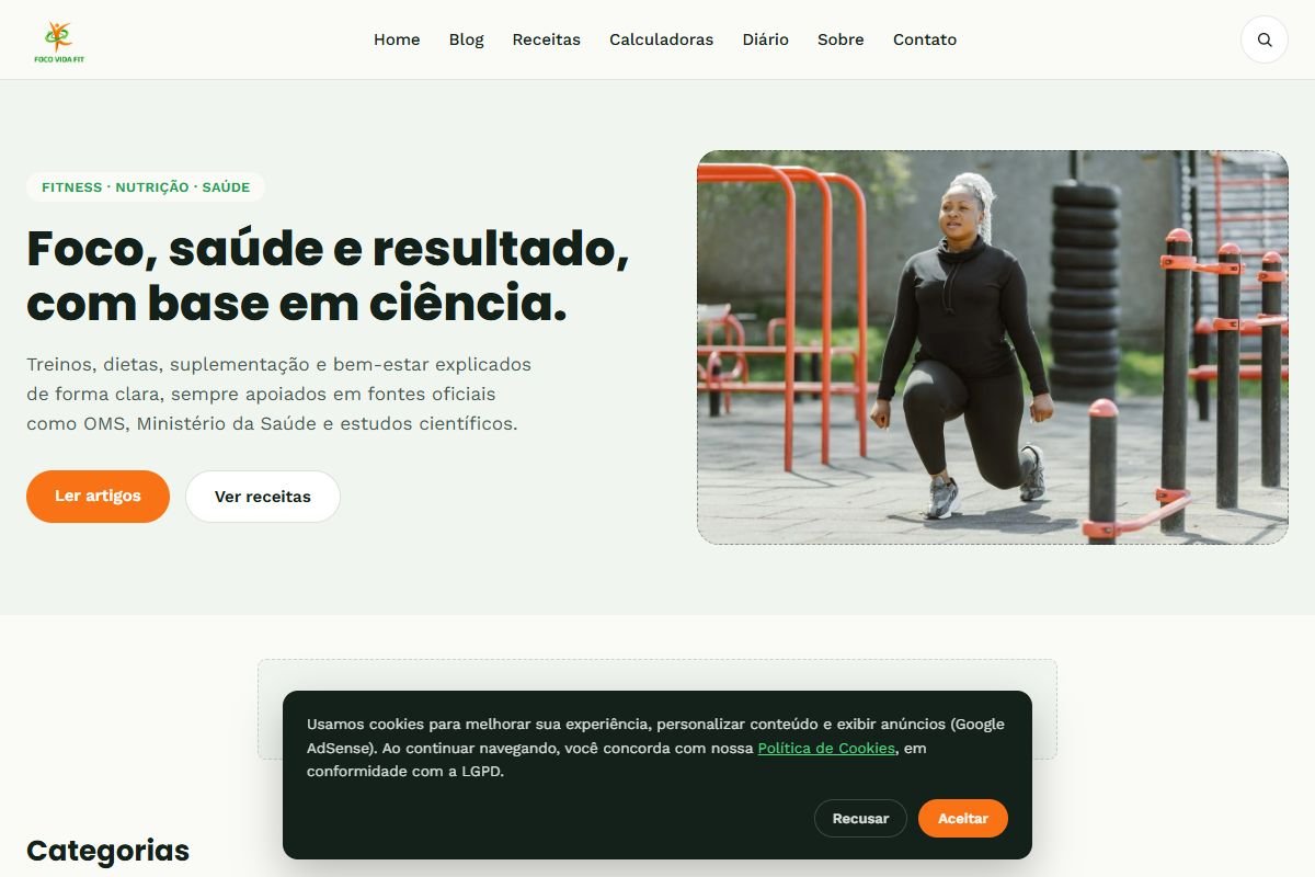 Página inicial de Foco Vida Fit