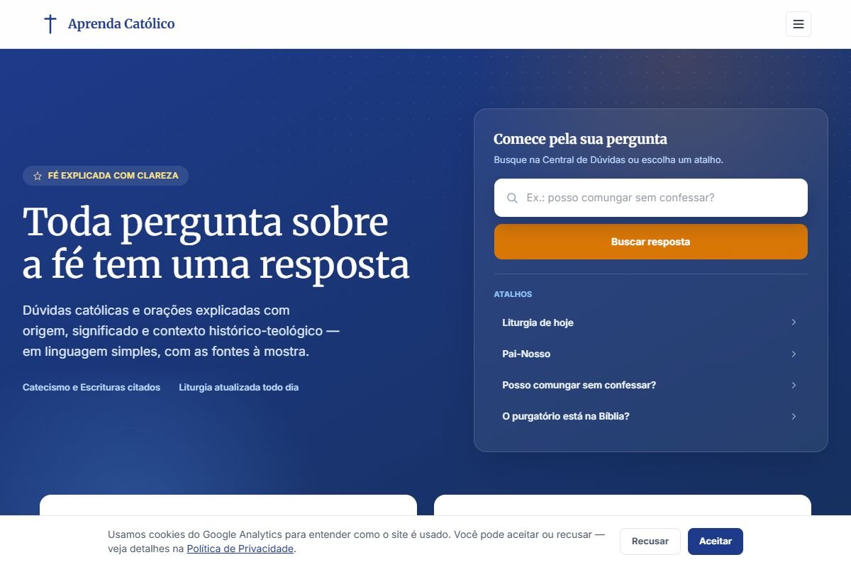 Página inicial de Aprenda Católico